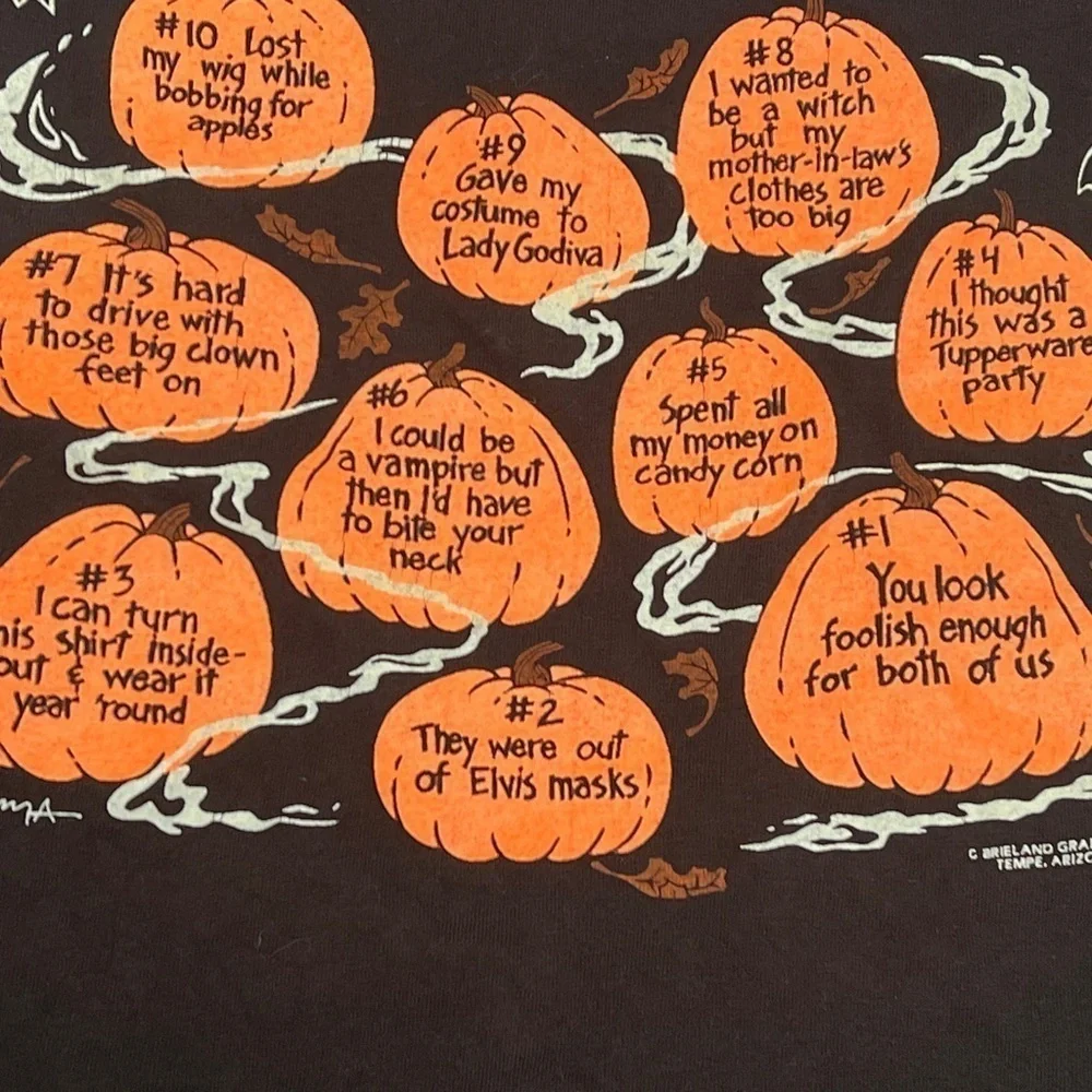 Vintage 80s Halloween Costume Pumpkin Trick or Treat 1980s tshirt